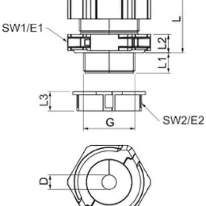 Pressacavo Bettermann V-TEC TB32 separabile M32 1×Ø20…25mm IP67 grigio 
