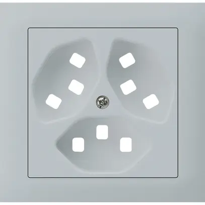 Kit frontale INS Hager kallysto per presa G3 3×T23 telaio innesto grigio chiaro 