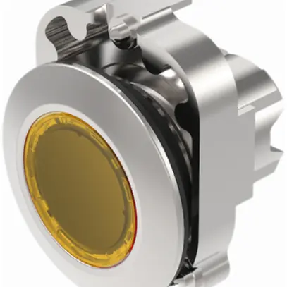 Segnale luminoso INS EAO45, giallo illum.front., grigio sabb., piatto 