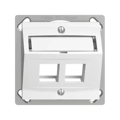 Kit d.montage INC Edue FM.TE, avec capot d.sortie oblique, p.2×Keystone, blanc 