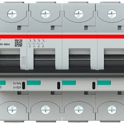 Disjoncteur ABB S804P-C80 4P 400V C-80A 50kA 6UM 