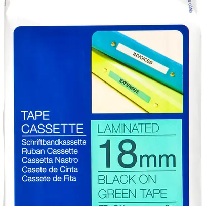 Cassette ruban Brother TZe-741 18mm×8m, vert/noir 