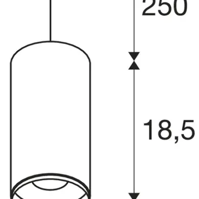 Luminaire suspendu LED SLV NUMINOS M PHASE 20W 1970lm 3000K 36° Ø85×185mm noir 