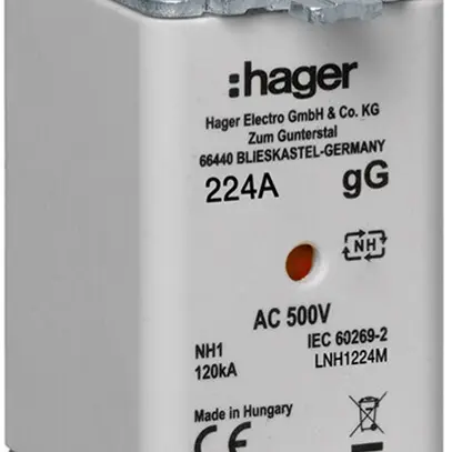 Fusibile HPC Hager DIN1c 500VAC 224A gG/gL segnalatore doppio antiruggine 