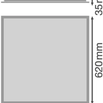 LED-Deckenleuchte LEDVANCE PL COMP U19 33W 3630lm 840 IP40/20 DALI 625×625mm 