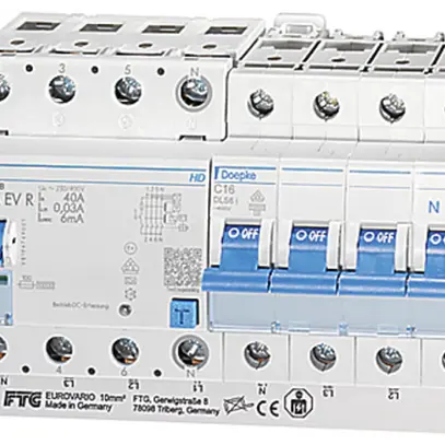 Set disjoncteur différentiel Doepke DFS 4 A EV EV-FI-LS SET, 16A alim. en bas 