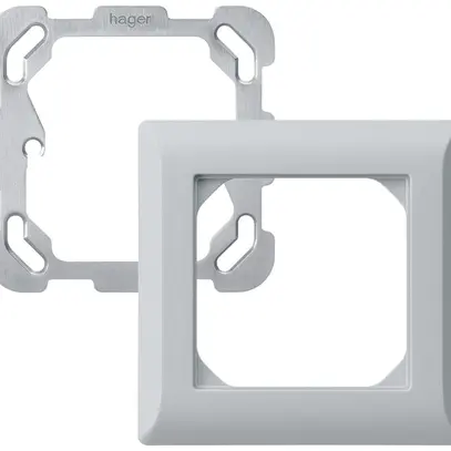 Intestazione INC Hager kallysto.line 1×1 92×92mm grigio chiaro 
