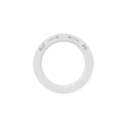Disque indicateur NEVO, p.interrupteur rotatif, Auf-> <-Ab, blanc 