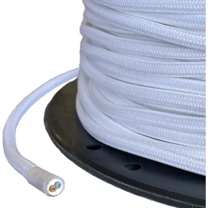 Cavo tessile Elektrogros TDLR H03VV-F 2×0.75mm² LN bianco 50m 