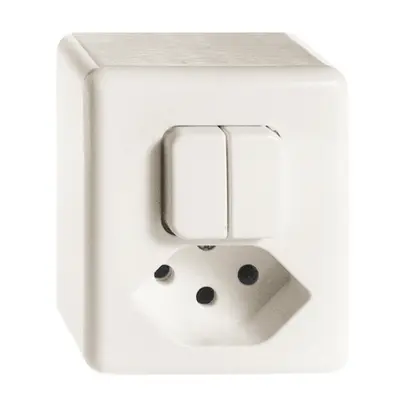 Combinazione AP FH 2×A-R/1P +T13 bianco 