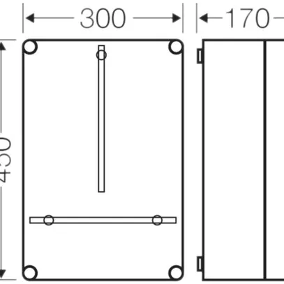 Boîtier de compteur Hensel Mi, 300×450×170mm, profondeur compteur 146mm 