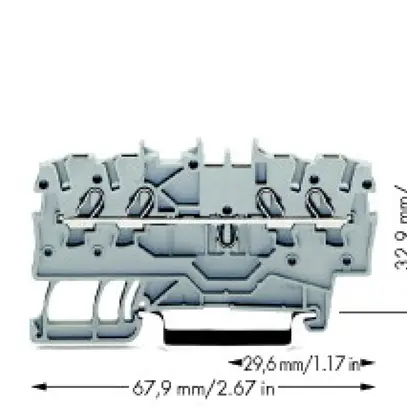 Borne de passage Ex WAGO 1.5mm² 4L gris 