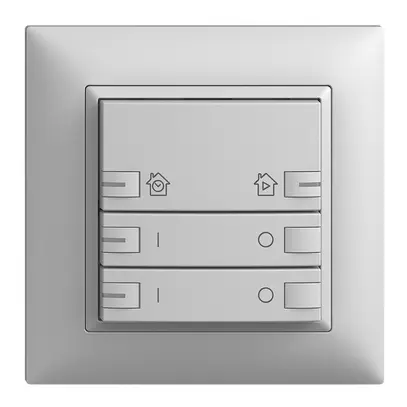Kit frontal ENC EDIZIOdue zepAIR ON/OFF 2C avec marquage avec LED gris clair 