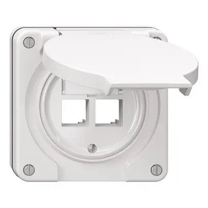Kit di montaggio NUPU Feller S-One EASYNET, per 2×RJ45, profondità 28 mm, bianco 