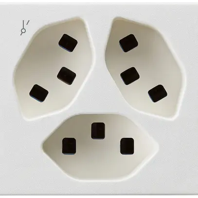 FLF-Steckdose Hager 3×Typ 23 1×S D weiss 