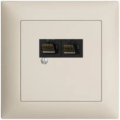 Boîte ENC 2×RJ45/u 4P sép.EDIZIOdue crema R&M swissline 