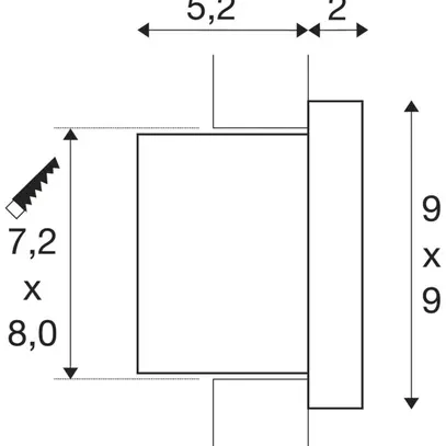 Applique LED INC SLV QUAD FRAME 9 3W 75lm 3000K 90×90×20mm blanc 
