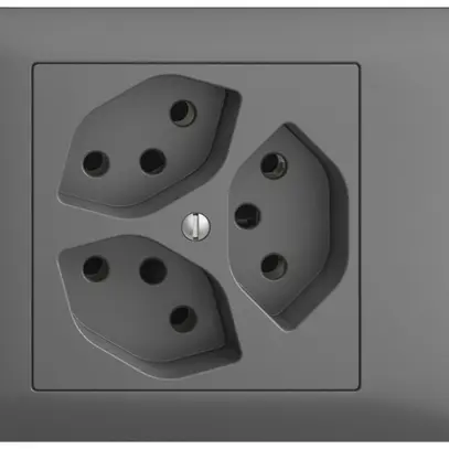 Presa INS EDIZIOdue 3×T13 grigio scuro 3×S 45…69mm 