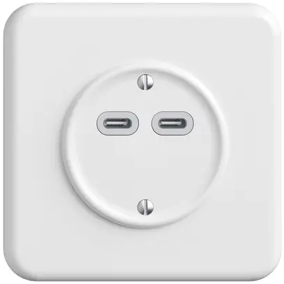 Presa INC USB 18W 2×tipo C Feller STANDARDdue QMI 230V 3600mA bianco 