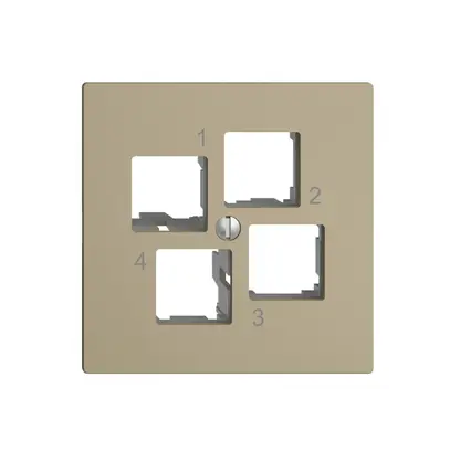 Kit di montaggio EDIZIOdue EASYNET S-One, per 4×RJ45, uscita dritta, sand 