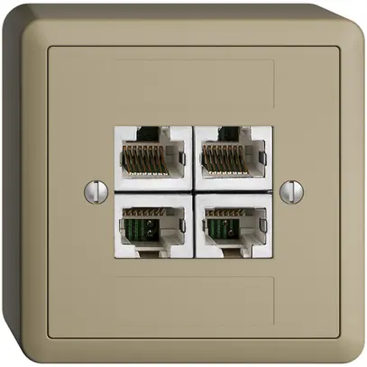 Prise AP 4×RJ45/s 4P sép.EDIZIOdue sand ITplus 