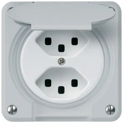Presa INC robusto 2×tipo 23 grigio per combinazione 