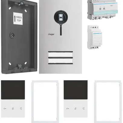 Kit vidéo AP Hager elcom.start pour 2 appartements 