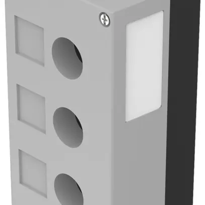 Aufbaugehäuse EAO 45, 3 Einbaulöcher Ø22.3mm, m.Schildträger Einführung M20 grau 