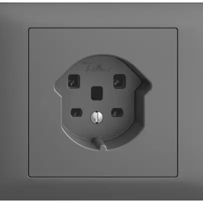 Prise INC EDIZIOdue T25 16A gris foncé, bornes à vis 