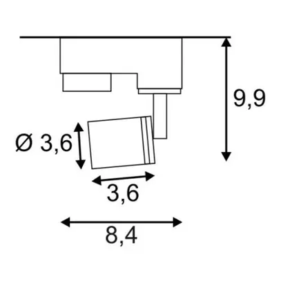 Projecteur SLV PURI, GU10 50W avec adaptateur 3-phases IP20 noir 