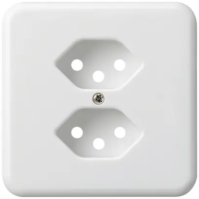 Placca di copertura grd.I 2×tipo 13 bianco basico con protezione bambini 