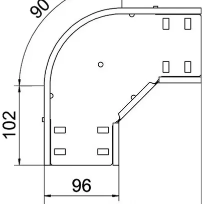 Gomito BET RB 90° 35×100mm acciaio zincato a nastro 