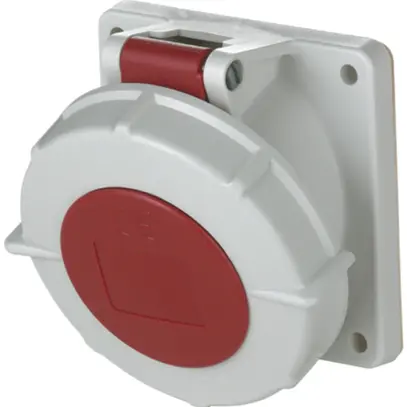 Presa INS CEE 16A 5P 6h 400V rosso, obliquo TwinContact IP67 