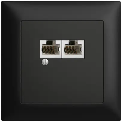 Scatola INC 2×RJ45/s 4P sep. EDIZIOdue R&M swissline nero 