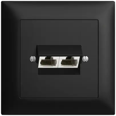 Prise ENC 2×RJ45/u 4P sép.no, EDIZIOdue ITplus 