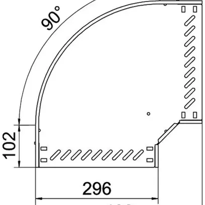 Gomito BET RB 90° 35×300mm acciaio zincato a nastro 