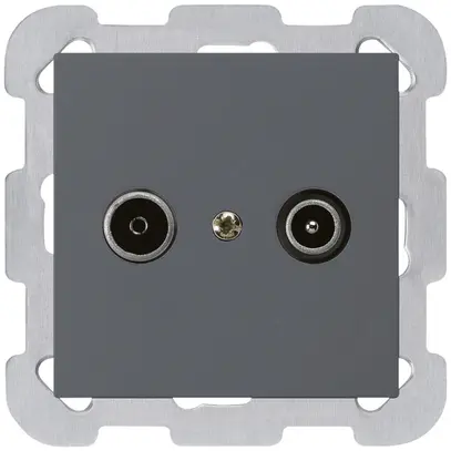 Presa di passaggio INC kallysto R/TV 23dB antracite con piastra di fissaggio 