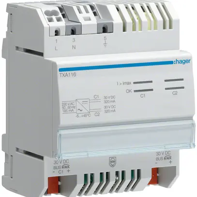 Alimentation KNX AMD Tebis 2×30VDC 620mA 