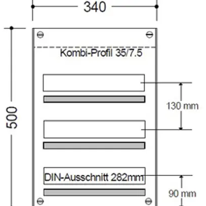 Centralino AP HAG 3R/48moduli 340×500×97mm 