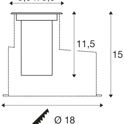 Lampada di terreno LED INS SLV DASAR S IP67 4W 350lm 830 24° 95×95mm acc.affin. 