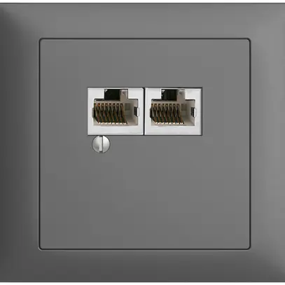 Scatola INS 2×RJ45/s 8P par.grigio scuro EDIZIOdue R&M swissline 