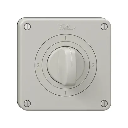 Interruttore rotativo NEVO N.CO 3/1L, con manopola, KS, 2-1-2-1, grigio chiaro 