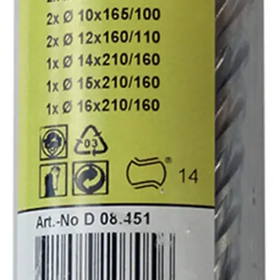 Jeu de forêts EFCO SDS-plus 4×4 S, 12 pièces, (Ø6…16mm) 