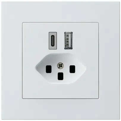 Presa di carica USB INC kallysto.pro 18W PD 1×tipo A 1×tipo C T23 bianco 