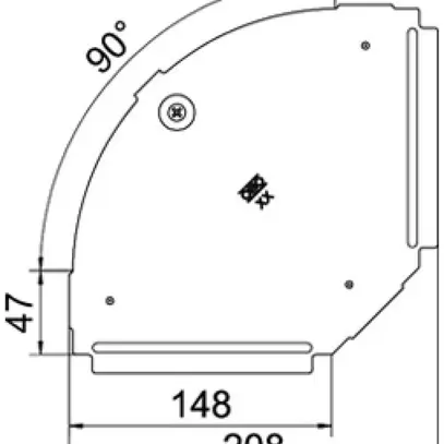 Deckel BET RBD 90° 150mm Edelstahl A4 blank 