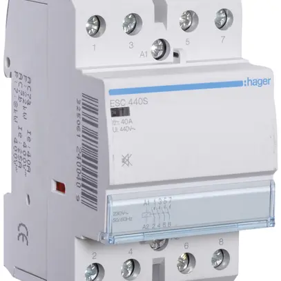 Contattore AMD Hager 230VAC 4 chiusura 0 apertura 40A senza ronzio 3UM 