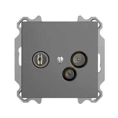 Prise d'antenne ENC TV-R-données DD15 5…65MHz EDIZIOdue gris foncé 