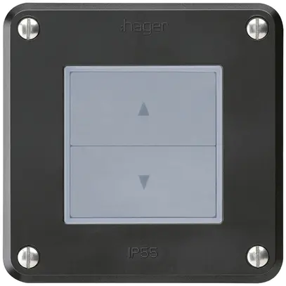 Contact pour stores ENC robusto IP55 noir avec 2 touches de fonction 