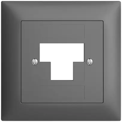 Frontset EDIZIOdue dunkelgrau 88×88mm 3×RJ45 