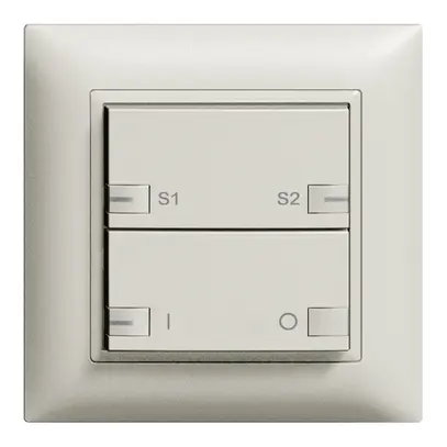 Poussoir ENC ZEP ON-OFF scène 1c/2t avec LED EDIZIOdue gris clair 